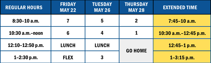 SPRING 2026 FINAL EXAM SCHEDULE - University High School